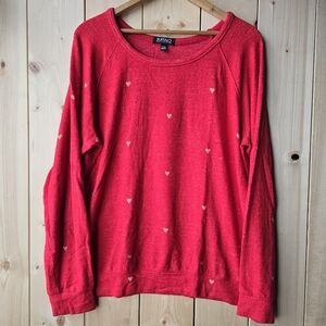 David Bitton Buffalo Red Hearts Sweater Pullover Womens XL